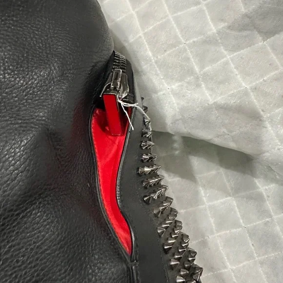 Christian Louboutin Black Studded Backpack with Red Accents - Picture 6 of 13